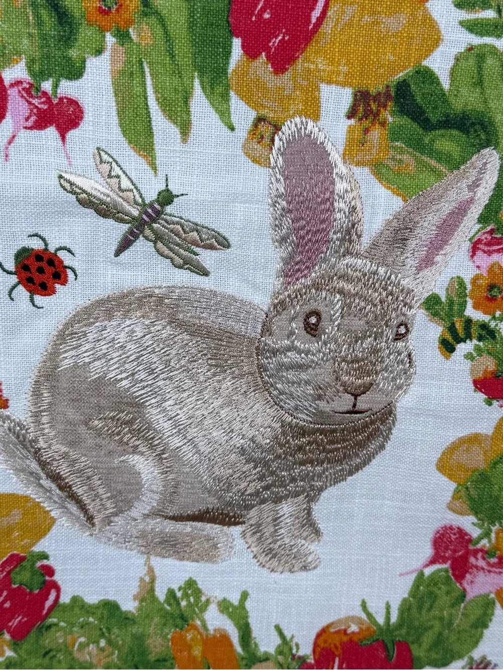 Pier 1 Table Runner Easter Embroidered Bunny Garden Spring Pom Pom 72